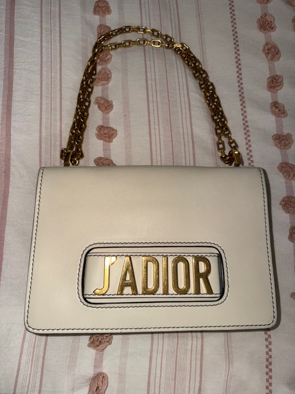 Authentic Christian Dior J’ADIOR 25  Leather Shoulder Bag with Gold Hardware